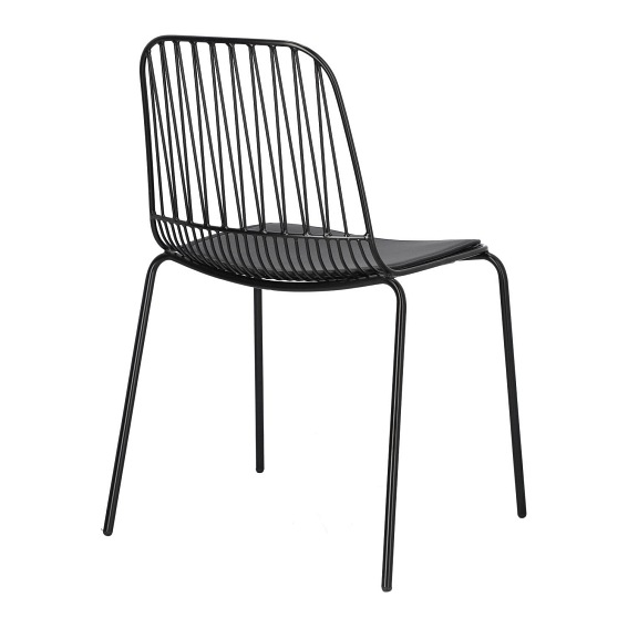 Krzesło z Poduszką PU WILLY Black Czarny