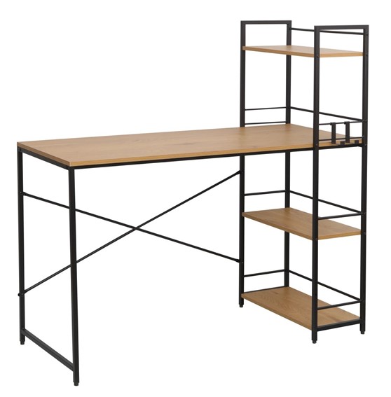 Biurko z Regałem B20-FX Dąb Naturalny/Czarny