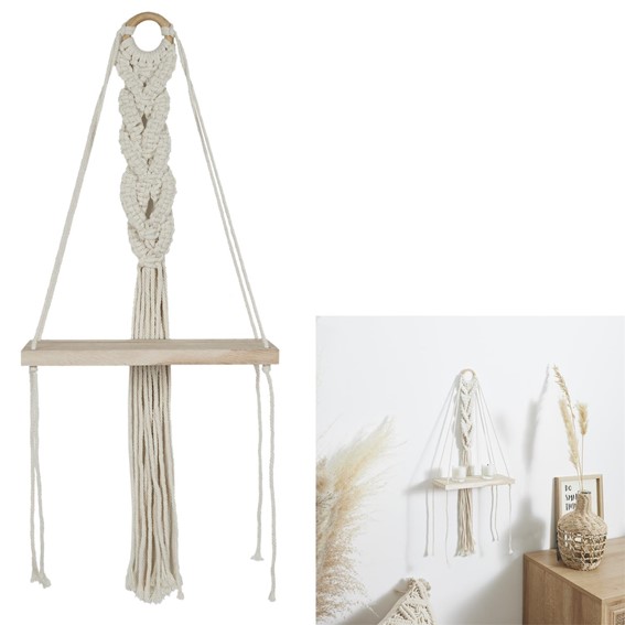 Półka BOHO Mała Macrama Beżowy