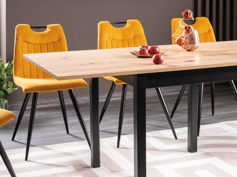 Stół Rozkładany FLIP (80-160)x80 Czarny/Dąb Artisan