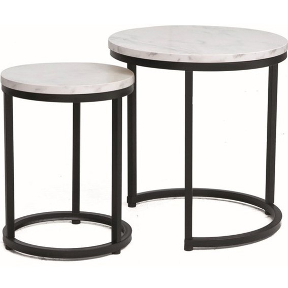 Ława HOLA Czarny/Biały Efekt Marmuru