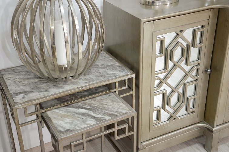 Komoda Lustrzana AV1550-70 4D Avola 45x178x86 Złoty