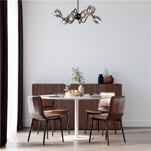 Żyrandol NAPOLIO 6  Czarny/Złoty/Miodowy/Bursztynowy