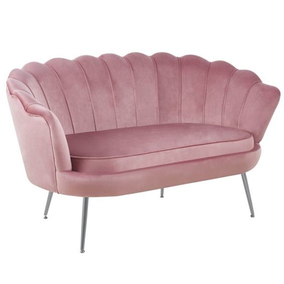 Sofa SF1-FX Różowy/Chrom