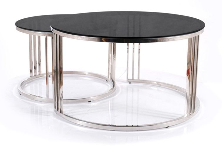 Ława (Zestaw) VIENNA Dymiony/Srebrny