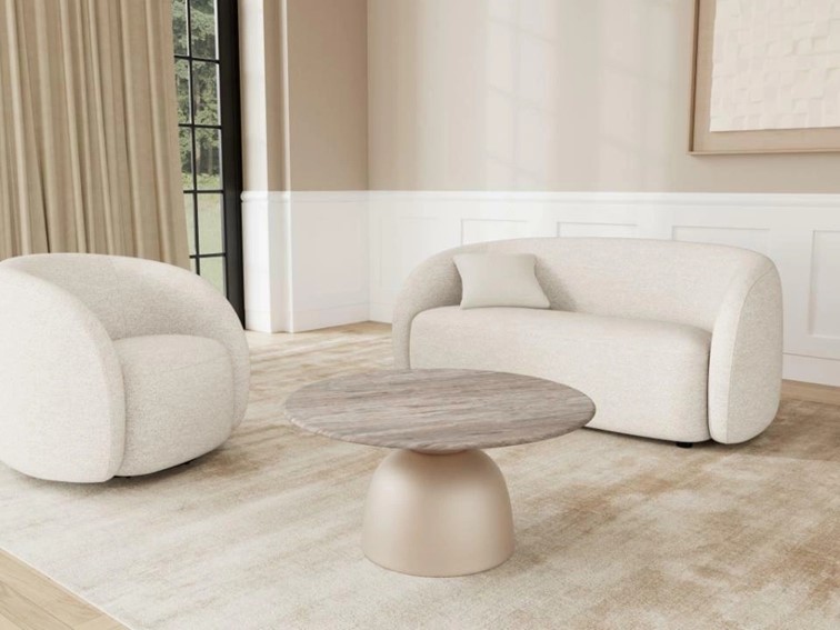 Stolik FERROL fi80 Szary/Marmur