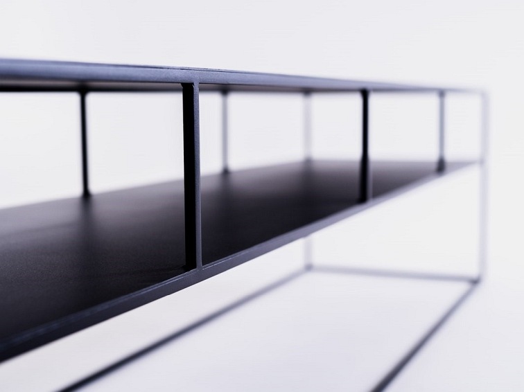 Stolik RTV Tensio 2 Floor Metal 200x45 Czarny