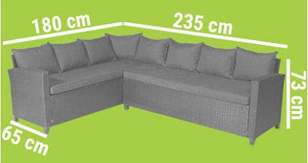 Narożnik Ogrodowy Sztokholm 6-Osobowy Cappuccino