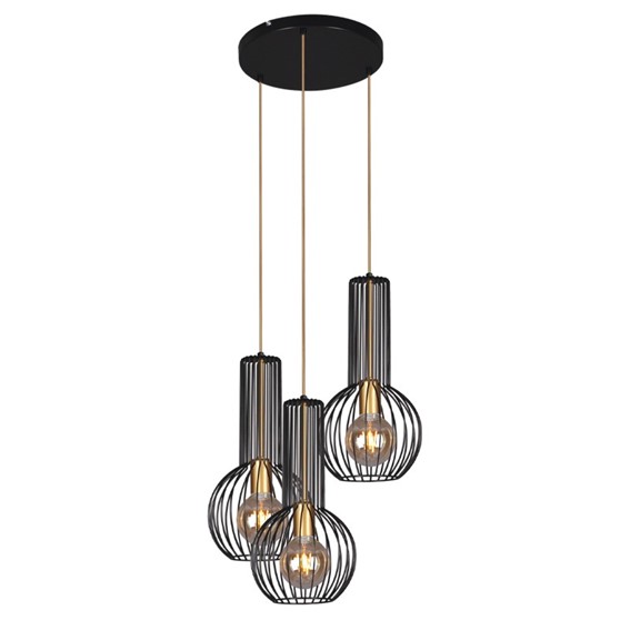 Lampa Wisząca ARVI BLACK K-4522 Czarny/Złoty