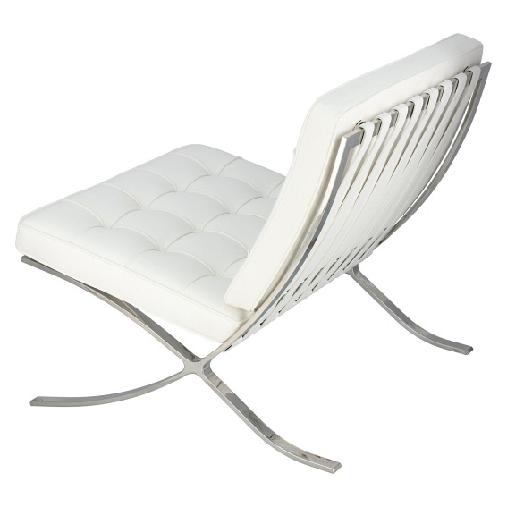 Fotel BA1 biała eko skóra