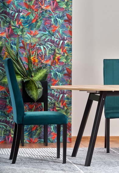 Stół Rozkładany RUBEN (102x142)x102 Dąb Artisan/Czarny