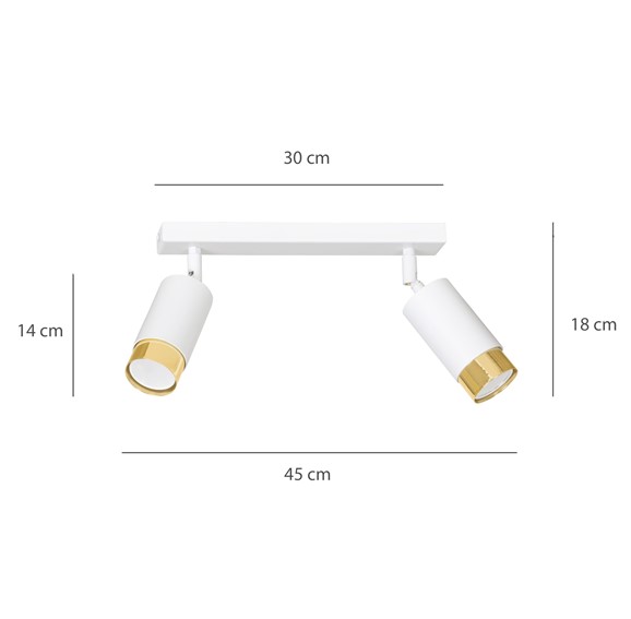 Lampa Sufitowa HIRO 2 Biały/Złoty