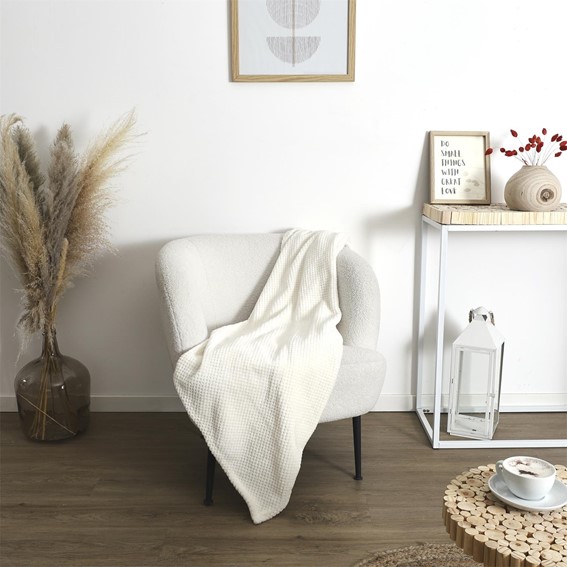 Koc/ Pled HONEYCOMB Kremowy 120x150cm