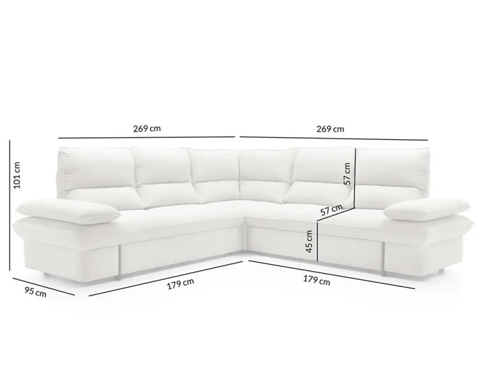 Narożnik SOFIA Popiel z Funkcją Spania II Grupa Tkanin