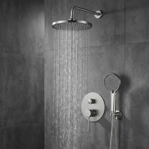 Zestaw Natryskowy LUNGO STRIPE BOX Nikiel Szczotkowany