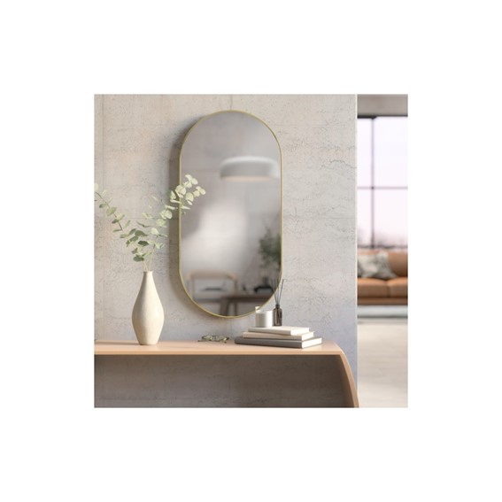 Lustro Ścienne HUBBA 36x18cm Mosiądz