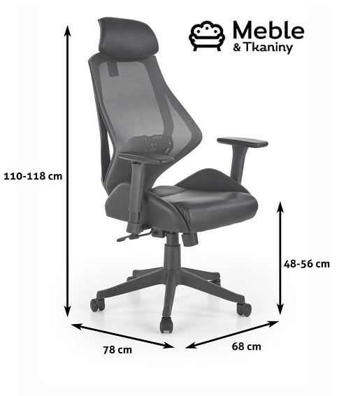 Fotel ergonomiczny HASEL Czarny/Popiel