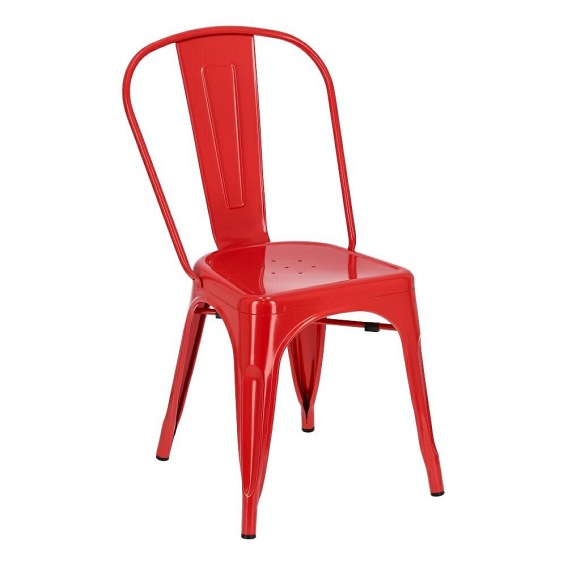 Krzesło PARIS Inspirowane Tolix Czerwony
