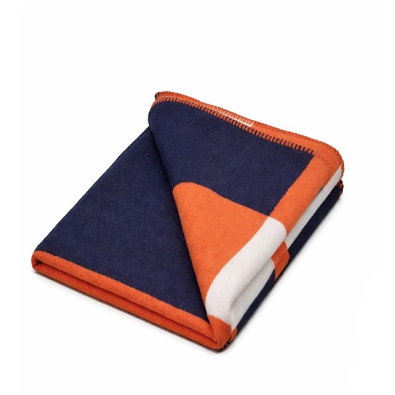 Koc SHP PARIS HOME 135x170cm Granatowy/Pomarańczowy