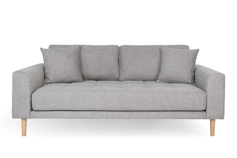 Sofa Trzyosobowa LIDO Jasny Szary/Naturalny