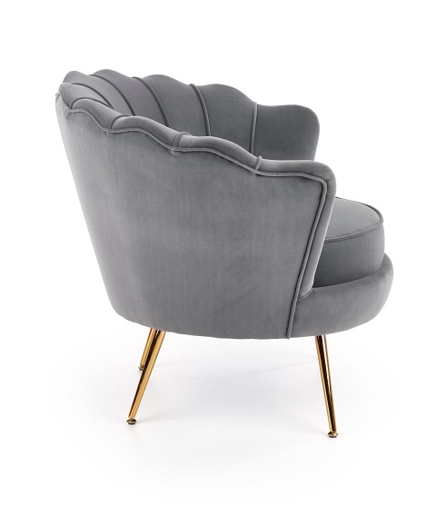 Fotel Wypoczynkowy AMORINITO Złoty/Popielaty