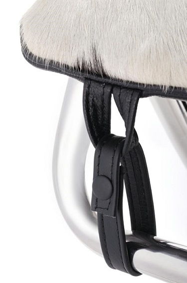 Leżanka DIVANO PONY Brązowo Biała Skóra Naturalna