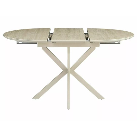 Stół Rozkładany GASTON Ceramic (135-100)x100cm Beż Połysk/Kaszmir