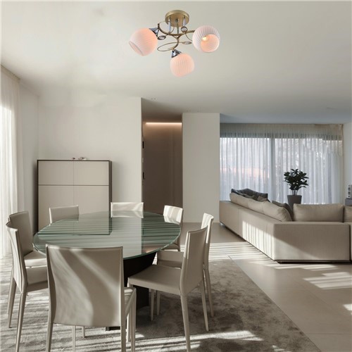 Żyrandol GOLDIO 3 Biały/Złoty