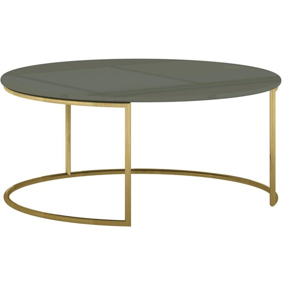 Stolik ROSE HILL RH07 fi80 Zielony/Złoty