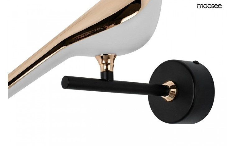 Lampa Ścienna BIRD Złoty/Czarny/Biały