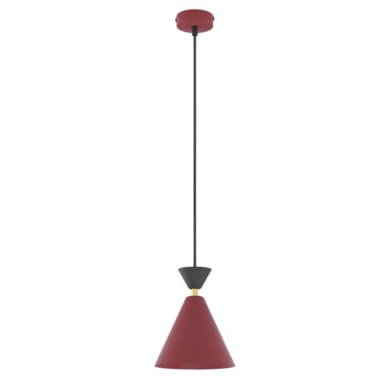 Lampa Wisząca KLEVER 1 Burgundowy/Czarny