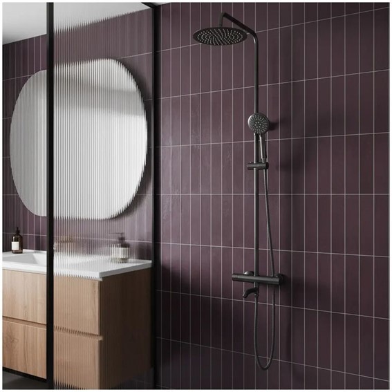 Zestaw Natryskowy z Termostatem LUNGO Tytan