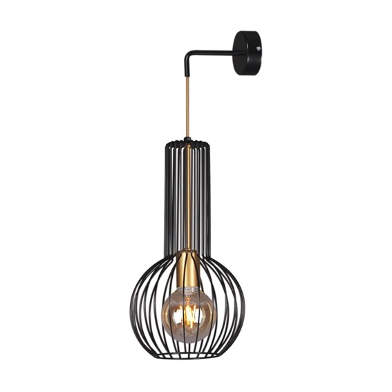Lampa Ścienna ARVI BLACK K-4523 Czarny/Złoty