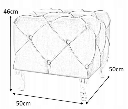 Puf HESTIA K Velvet Srebrny/Czarny Bluvel 19