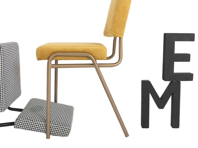 Krzesło Simple 45x50x83 Żółty Narcyz/Złoty