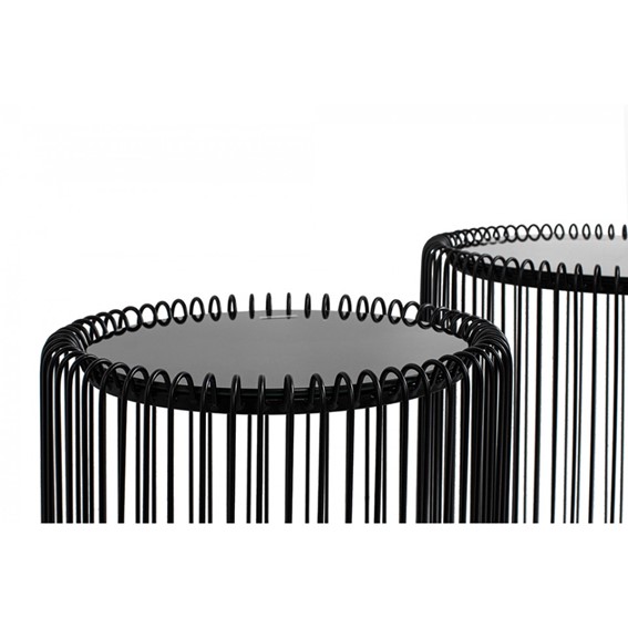 Zestaw Stolików Kawowych WIRE 44cm Czarny