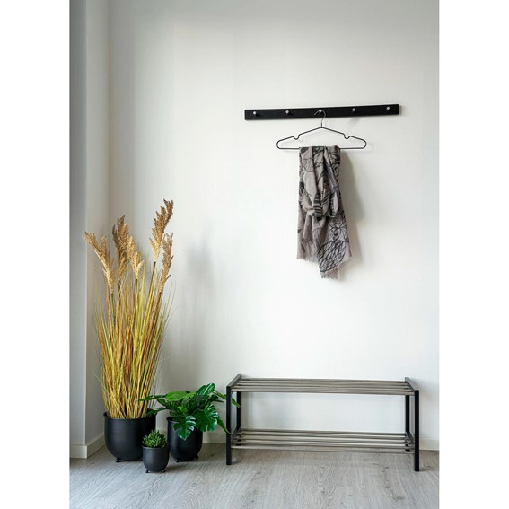 Półka na Buty PADOVA 78cm Czarny/Srebrny