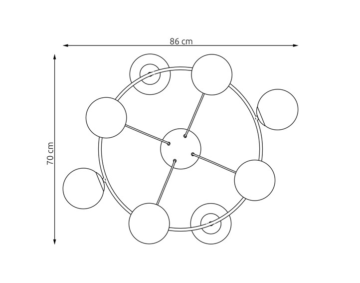Lampa Wisząca AZURA 8 Beżowy/Biały