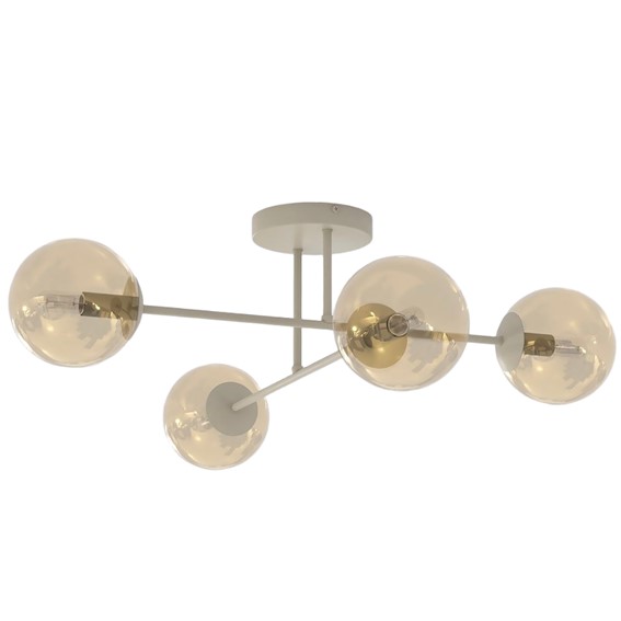 Lampa Sufitowa ROMA 4 Beżowy/Bursztynowy