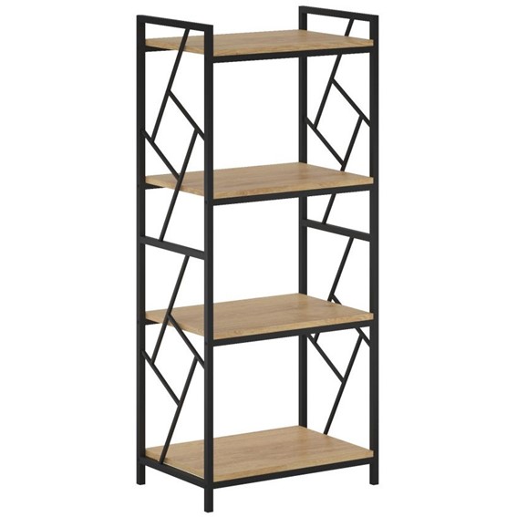 Regał R2(4P)-FX Dąb Naturalny/Czarny