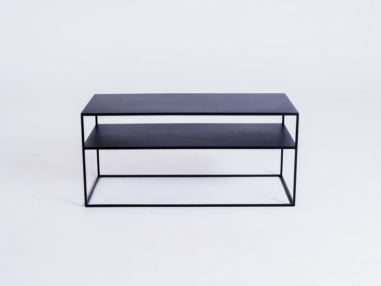 Stolik RTV Tensio 2 Floor Metal 100x45 Czarny