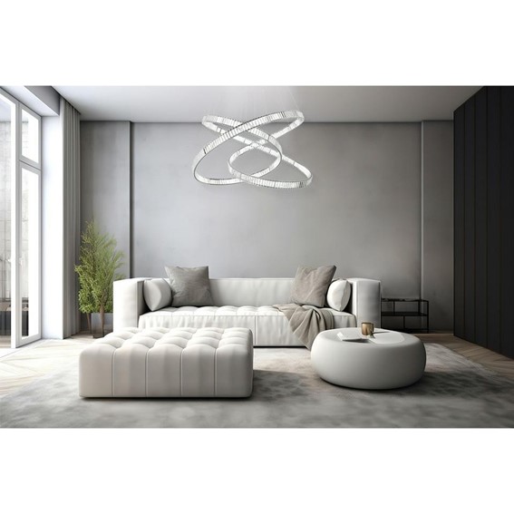 Lampa Wisząca WAVE 130 Srebrny/Transparentny