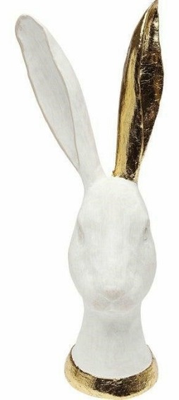 Dekoracja Figurka Bunny Gold 10x12x29 Złoty/Biały