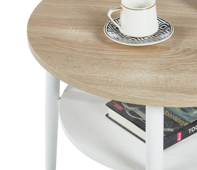 Ława L14-FX fi60 Dąb Sonoma/Biały