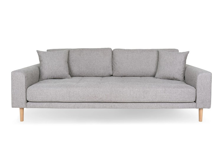 Sofa LIDO Trzyosobowa z Podłokietnikami Szary/Naturalny