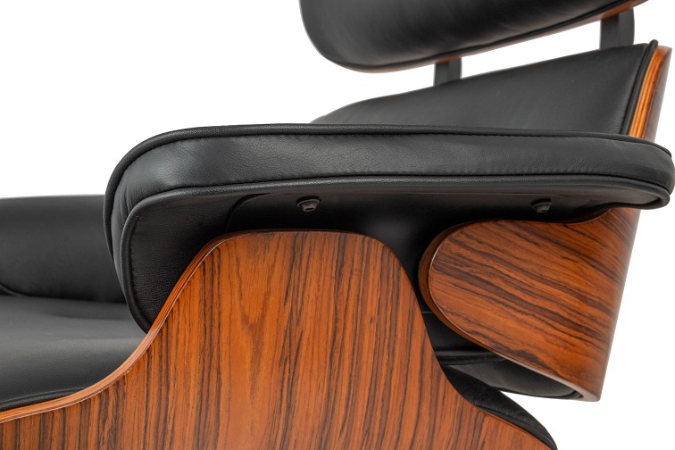 Fotel z Podnóżkiem LOUNGE HM PREMIUM Czarny/Różany