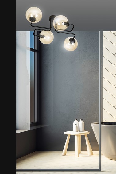 Lampa Sufitowa BRENDI 4 Czarny/Miodowy