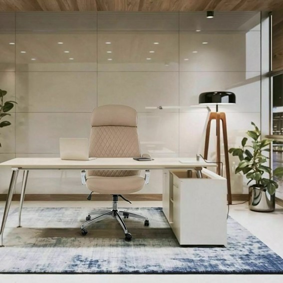 Fotel Obrotowy Q-09 Beżowy