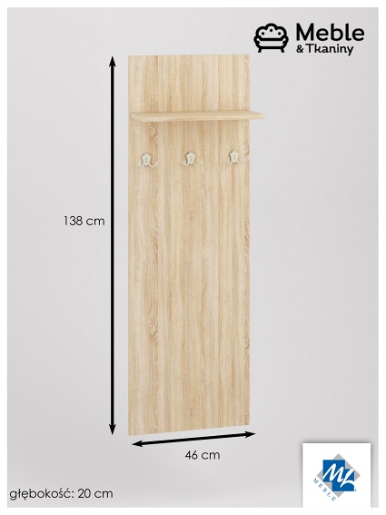 Wieszak Orlando 06 20x46x138 Sonoma