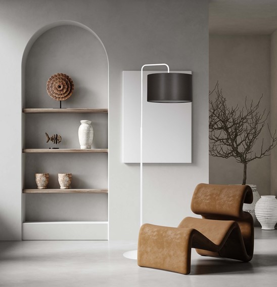 Lampa Podłogowa TRAPO LP1 Biały/Brązowy